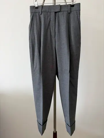 COS Formal Grey Trousers with Cuffed Hem ankle length 7/8