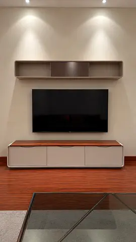 Modern TV Unit and Floating Shelf Set
