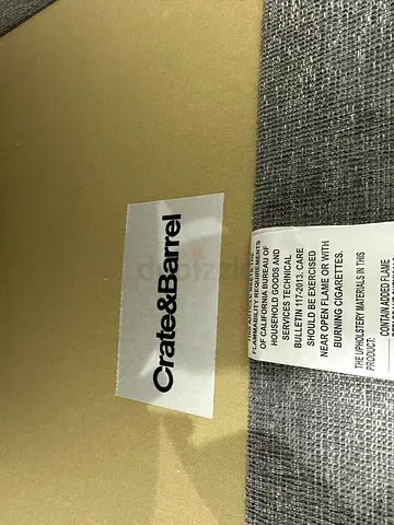 Grey color crate&barrel lshape sofa with footstool