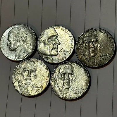 Date Set Collection 2004to2008 Jefferson nickel (old antique coins)