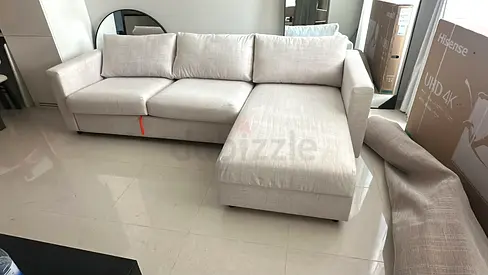 Perfect condition IKEA vimle Lsahpe sofa bed and with storage