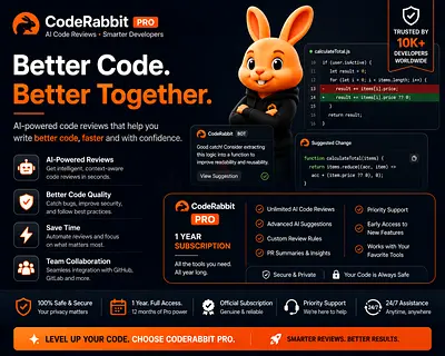CodeRabbit Pro 1-Year AI Subscription