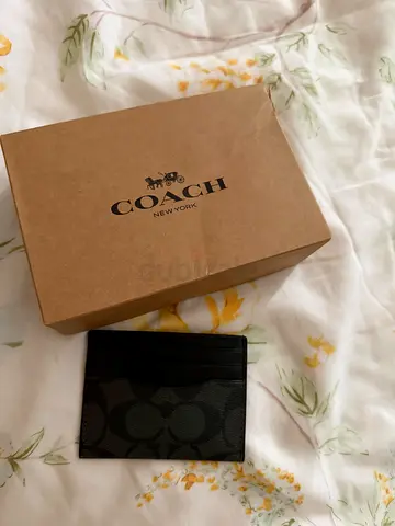 Coach black leather card holder / ID wallet - Brand new with box