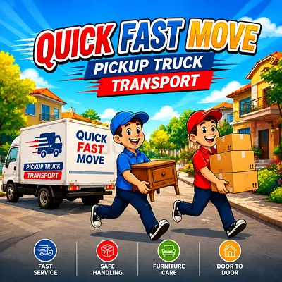 Quick Move, Fast Delivery & Pickup Service. Furniture moving, loading & unloading, boxes and luggage
