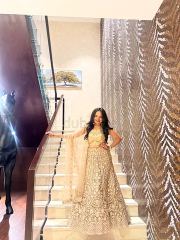 Designer Champagne Gold Bridal / Wedding Lehenga – Worn Once