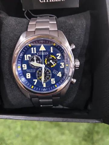 Citizen Eco-Drive Titanium Chronograph Watch - Blue Dial