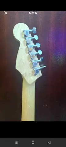 Used electric guitar neck and tuners - maple neck, Fender-style headstock