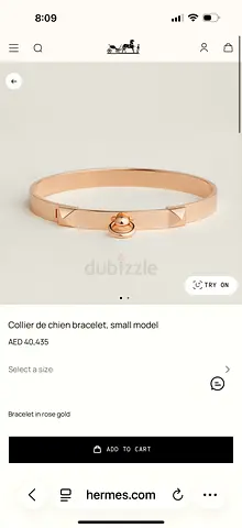 Hermes Collier de Chien Bracelet Small Model in Rose Gold