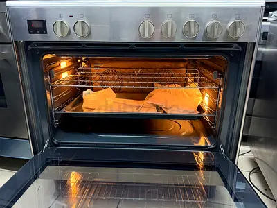 Stainless Steel Built-in Electric Oven with Gas Hob Controls - Good Condition