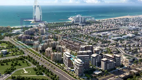 شقة بغرفة نوم واحدة على الواجهة البحرية | مبنى نوريل 1 | إطلالات على المارينا وبرج العرب