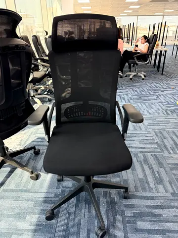 Ergonomic Black Mesh Office Chair with Headrest and Lumbar Support