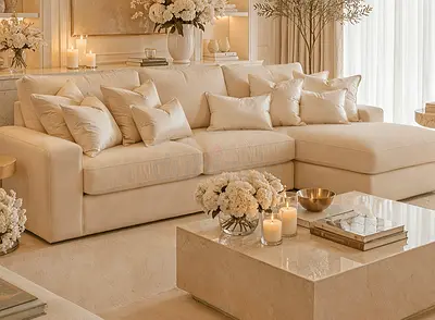 Elegant beautiful 3 seater L shape Sofa with cushions