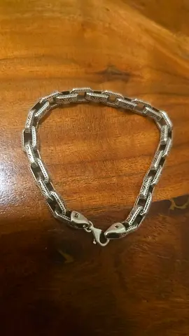 Sterling silver heavy link chain bracelet - used, good condition hand made one of a kind