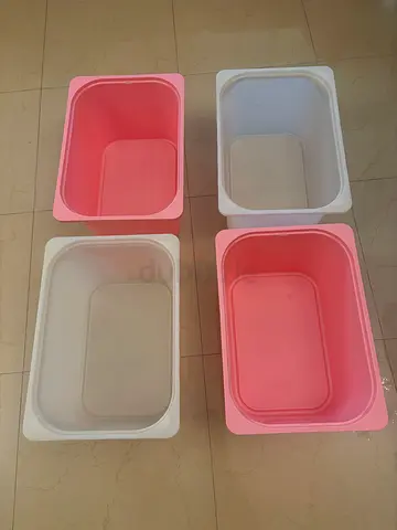 4 IKEA kids storage boxes with cover