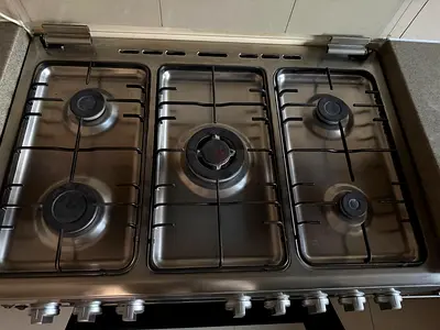 Stainless Steel 5-Burner Gas Stove Top - Good Working Condition
