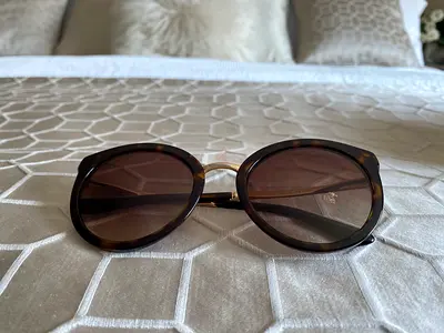round sunglasses - brand (coach, dolce & gabbana & bvlgari) gently used