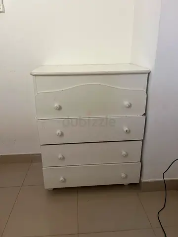 White 4-Drawer Chest + Can double as baby furniture