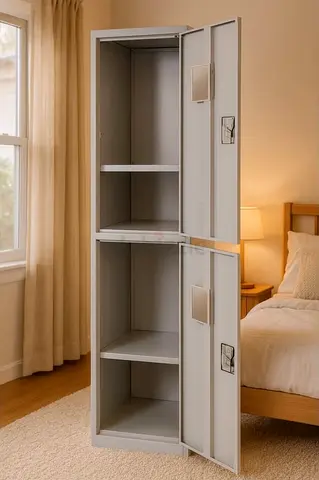 Metal 2-Door Locker Cabinet — Tall, Slim Storage (185cm x 45cm x 40cm)