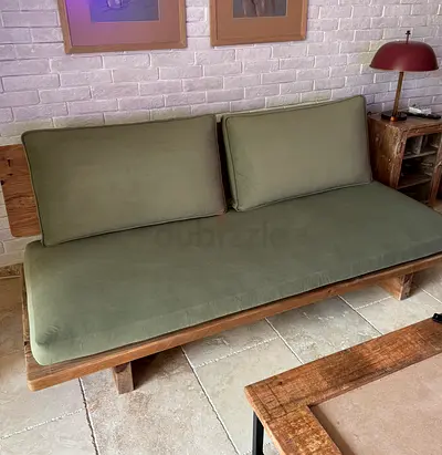 2 seater wooden sofa