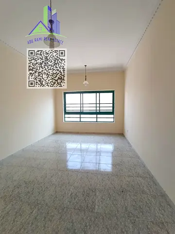 Family studio with a spacious layout and separate kitchen, central AC and open view, in a prime Al Qasimia Al Mahatta location near King Faisal Mosque