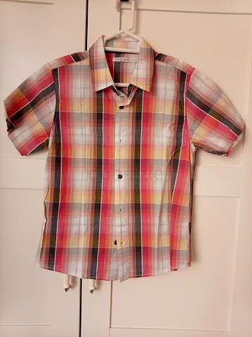 Short Sleeve Multicolor Plaid boy's Shirt - Size S/10 years, Exellant Condition