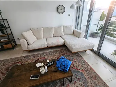 West Elm L Shape Sofa Beige Excellent condition