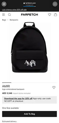 AMIRI Black Logo-Embroidered Backpack - One Size