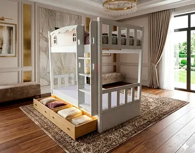 Brand-new Solid wood Bunker bed with storage Available