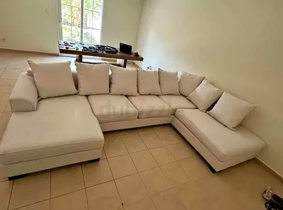 The One Kingston U Shape Sofa Beige Excellent Condition