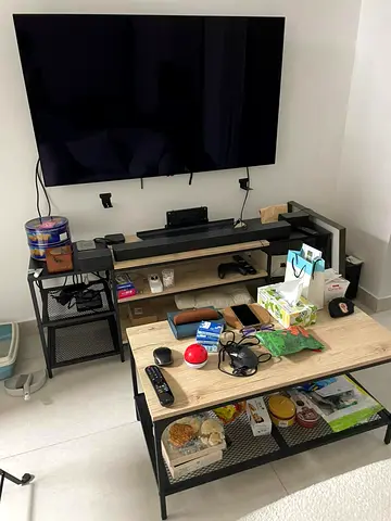 Modern industrial TV 55 inch stand and matching coffee table set (2 pieces)combo offer