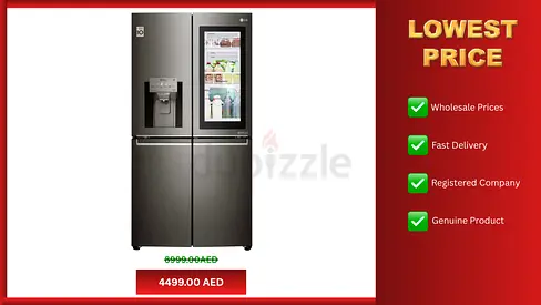 LG 705 Liter Side by Side Refrigerator, With Water Dispenser, French Door Insta View