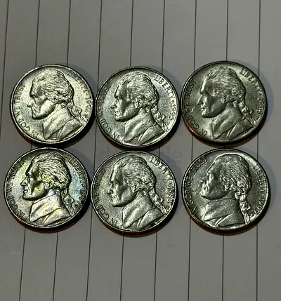 Date Set Collection 1994-1999 Jefferson nickel (old antique coins)