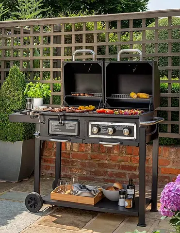 UniFlame 3 Burner Gas & Charcoal BBQ Grill Classic