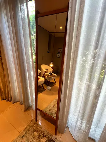 Full-length Wooden Framed Standing Mirror — Good Condition