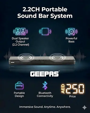 Geepas Portable Soundbar 130W GMS11152