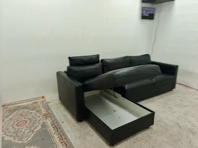 Original leather ikea vimle sofabed with storage