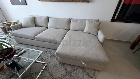 Available high quality crate & barrel L sahpe sofa feather filled like a new