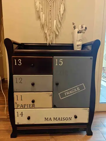 Wooden Vintage-Style Multidrawer cupboard