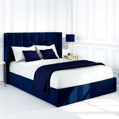 Dark blue color 180*200 king size bed