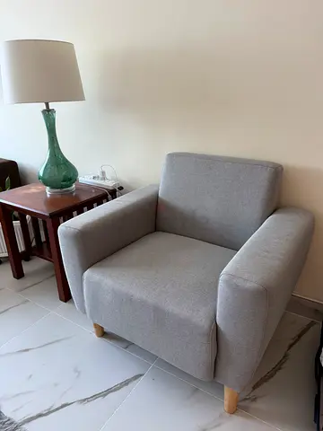 Modern Grey Fabric Single Seater Armchair