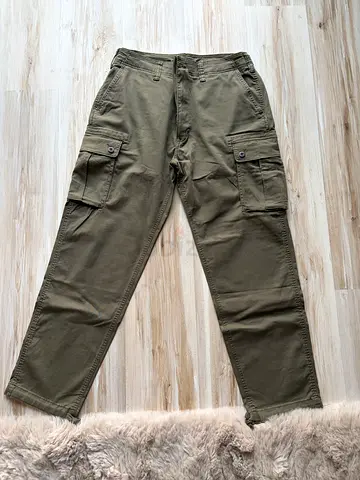 Olive Green Men's Cargo Pants - Size L, Good Condition
