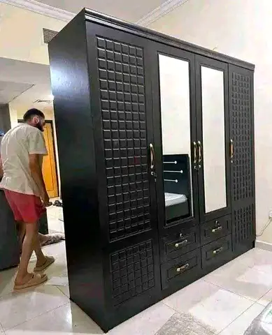 Dark brown colour 4door wardrobe available