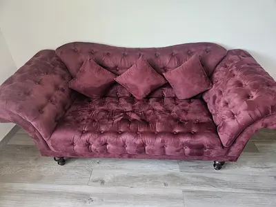 Two-Seater Suede Chesterfield Sofa