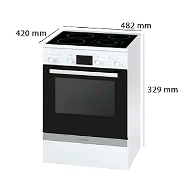 Bosch 60 X 60 cm 4 High Speed Ceramic Cooking Zones Electric Cooker, White - HCA643220Q