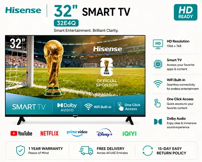 Hisense 32″ E4Q Full HD VIDAA Smart TV | DTS Virtual | 2025