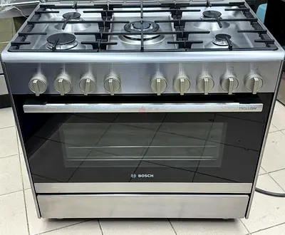 Bosch 90cm Stainless Steel Gas Range Cooker with Oven - Good Condition