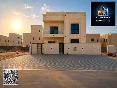 Luxury villa for sale in Al Helio 2 – Ajman | Excellent finishing, stone facade and modern design,