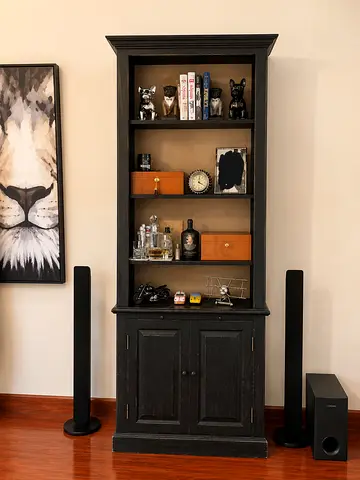 Vintage book shelf with cabinet . from The One. It has a small extension to use like bar/display