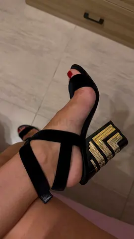Louis Vuitton black velvet block-heel sandals