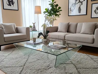 Modern All-Glass Coffee Table